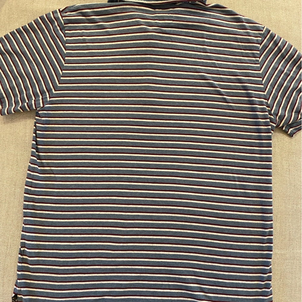 BILLY REID XXL STRIPED POCKET POLO CABARET RED/AZURE BLUE MINT COND - Picture 3 of 6
